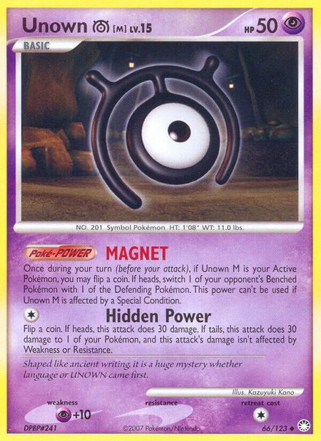 Unown [M] - Mysterious Treasures Pokémon trading card