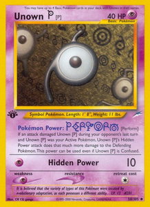 Unown [P] - Neo Destiny (N4) #058/105 - Uncommon Pokémon Trading Card