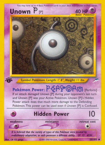 Unown [P] - Neo Destiny Pokémon trading card