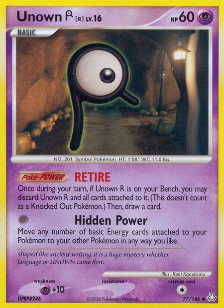 Unown (R) - Legends Awakened Pokémon trading card