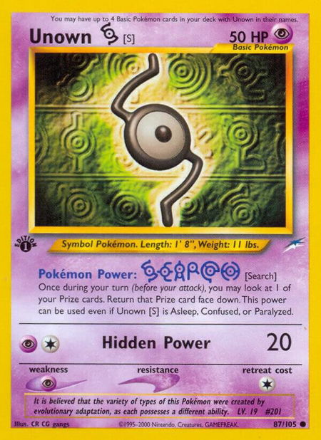 Unown [S] - Neo Destiny Pokémon trading card