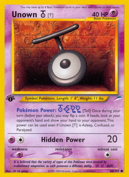 Unown [T] - Neo Destiny Pokémon trading card