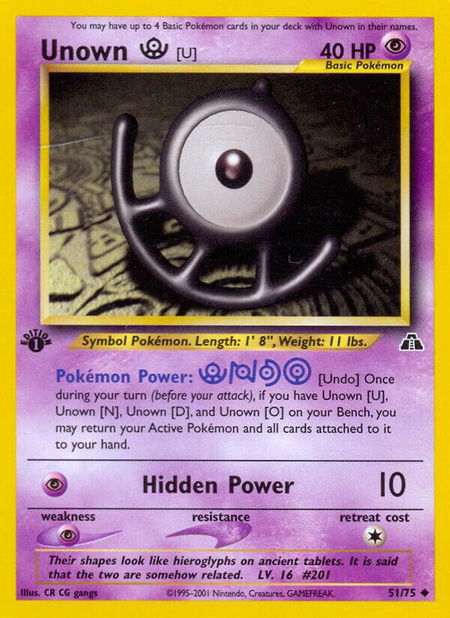 Unown [U] - Neo Discovery Pokémon trading card