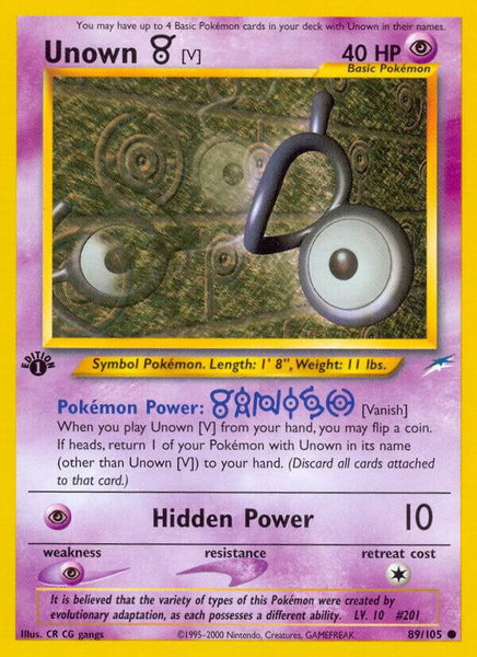 Unown [V] - Neo Destiny Pokémon trading card
