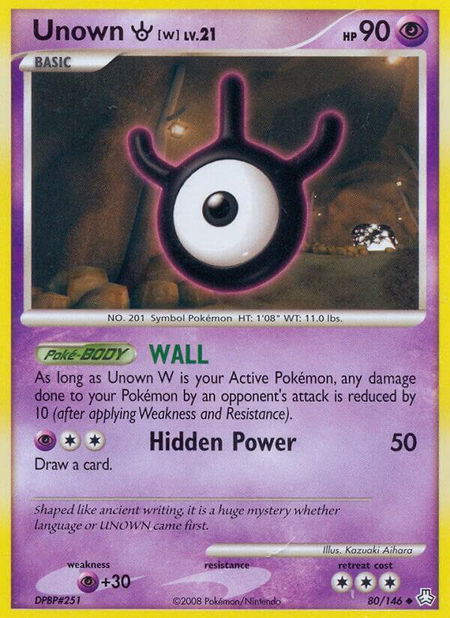 Unown (W) - Legends Awakened Pokémon trading card