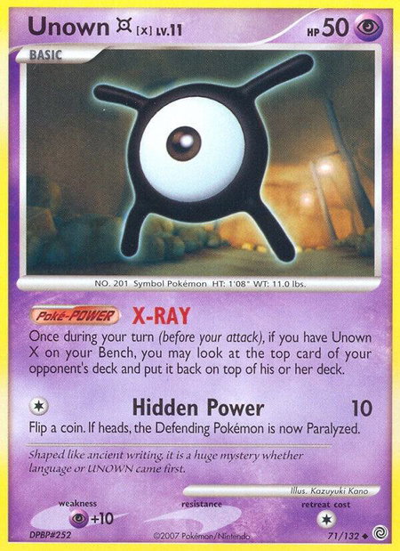 Unown [X] - Secret Wonders Pokémon trading card