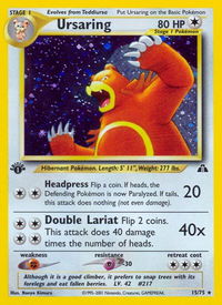 Ursaring (15) - Neo Discovery (N2) #15/75 - Holo Rare Pokémon Trading Card