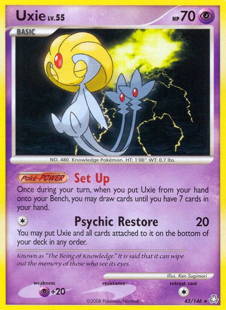 Uxie - Legends Awakened Pokémon trading card