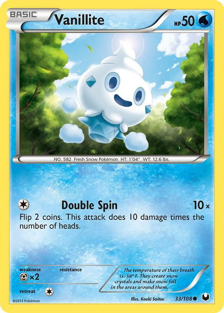 Vanillite - Dark Explorers Pokémon trading card