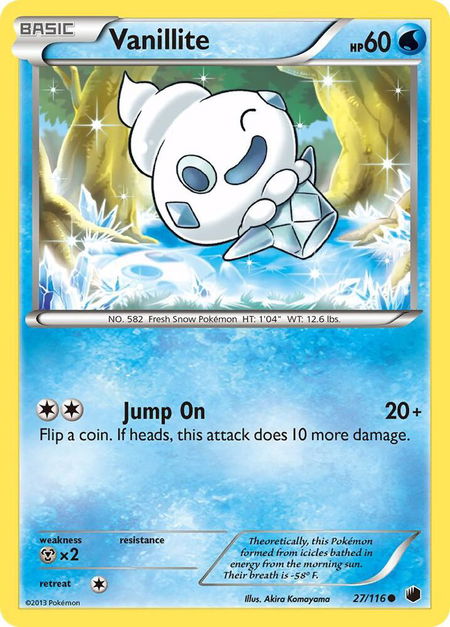 Vanillite - Plasma Freeze Pokémon trading card