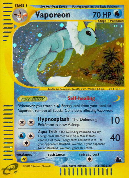 Vaporeon (H31) - Skyridge Pokémon trading card