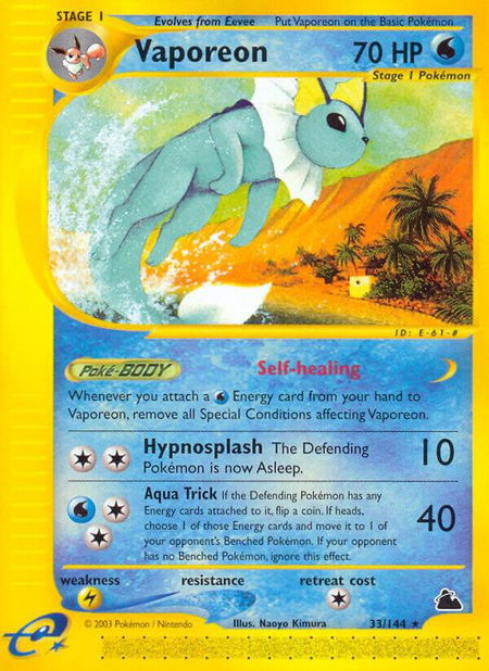 Vaporeon - Skyridge Pokémon trading card