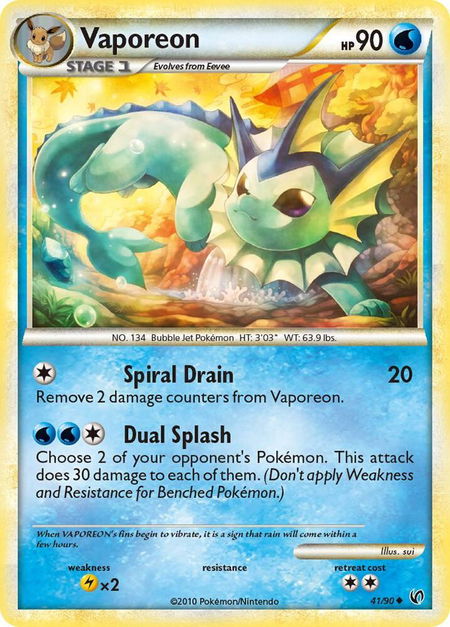 Vaporeon - Undaunted Pokémon trading card