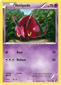 Venipede - Black and White (BLW) #52/114 - Common Pokémon Trading Card