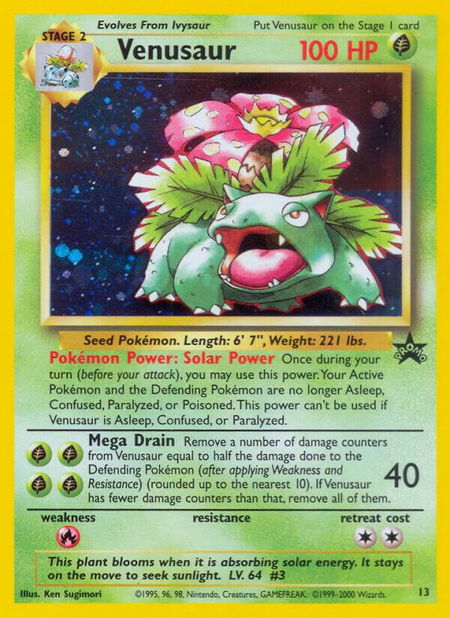 Venusaur trading card from WoTC Promo Venusaur - WoTC Promo Pokémon trading card