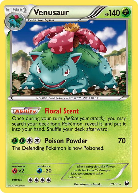Venusaur - Dark Explorers Pokémon trading card