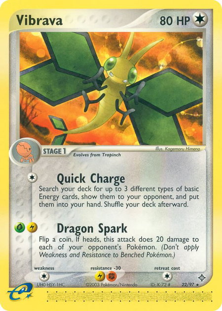 Vibrava - 22/97 trading card from Dragon Vibrava - 22/97 - Dragon Pokémon trading card