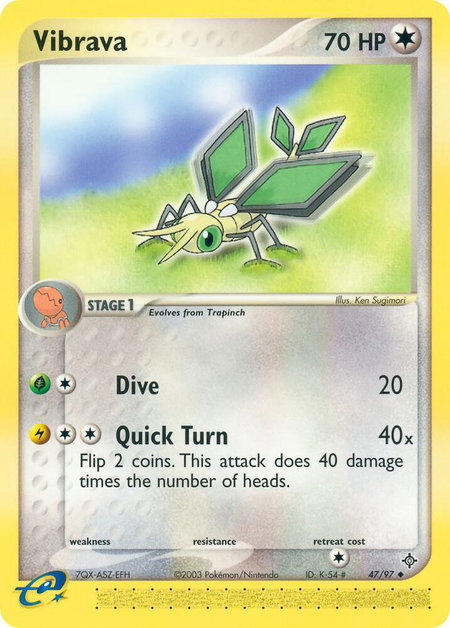Vibrava - 47/97 trading card from Dragon Vibrava - 47/97 - Dragon Pokémon trading card