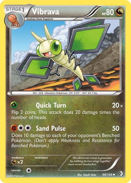 Vibrava trading card from Boundaries Crossed Vibrava - Boundaries Crossed Pokémon trading card