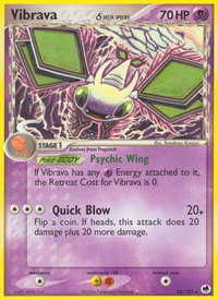 Vibrava - 024/101 (Delta Species) - Dragon Frontiers (DF) #24/101 - Rare Pokémon Trading Card