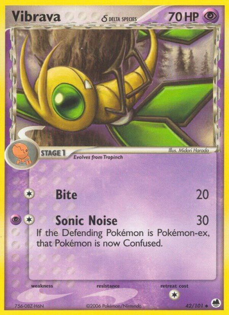 Vibrava - 042/101 (Delta Species) - Dragon Frontiers Pokémon trading card