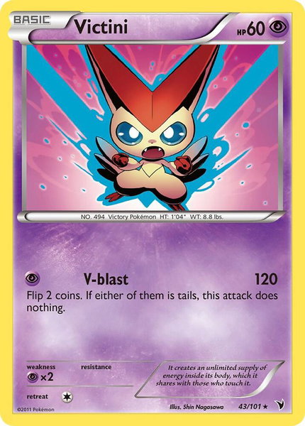 Victini (43) trading card from Noble Victories Victini (43) - Noble Victories Pokémon trading card