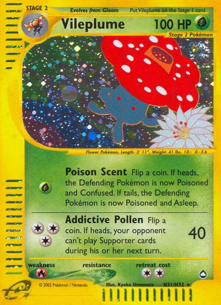 Vileplume (H31) - Aquapolis Pokémon trading card