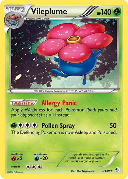 Vileplume trading card from Boundaries Crossed Vileplume - Boundaries Crossed Pokémon trading card