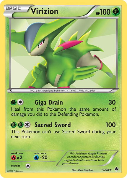 Virizion - Emerging Powers Pokémon trading card