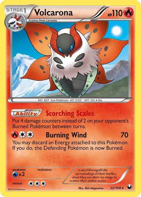 Volcarona - Dark Explorers Pokémon trading card