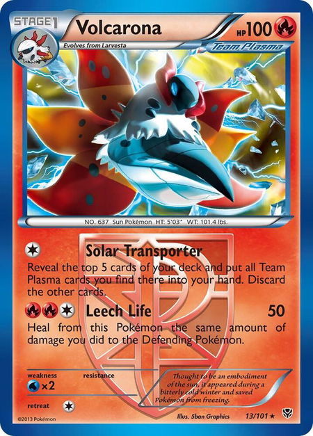 Volcarona (Team Plasma) - Plasma Blast Pokémon trading card