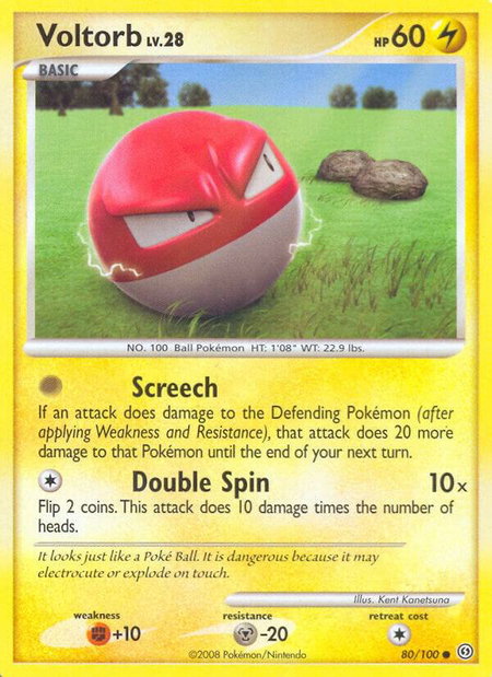 Voltorb (80) trading card from Stormfront Voltorb (80) - Stormfront Pokémon trading card