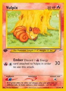 Vulpix - Neo Destiny (N4) #091/105 - Common Pokémon Trading Card