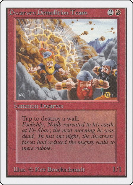 Dwarven Demolition Team - Unlimited Edition Magic: The Gathering trading card