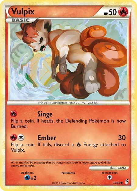 Vulpix trading card from Call of Legends Vulpix - Call of Legends Pokémon trading card