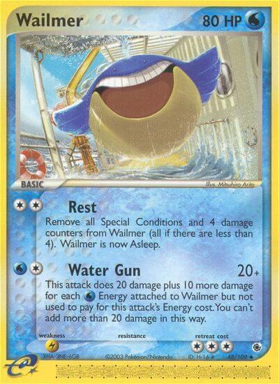 Wailmer trading card from Ruby and Sapphire Wailmer - Ruby and Sapphire Pokémon trading card