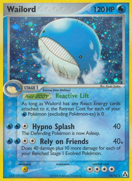 Wailord - Legend Maker Pokémon trading card