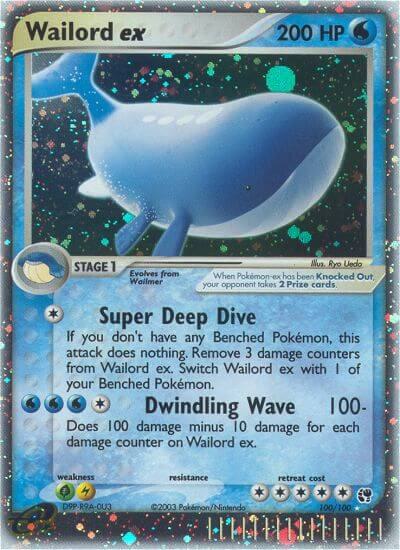 Wailord ex trading card from Sandstorm Wailord ex - Sandstorm Pokémon trading card