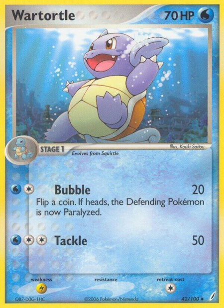 Wartortle - 042/100 trading card from Crystal Guardians Wartortle - 042/100 - Crystal Guardians Pokémon trading card