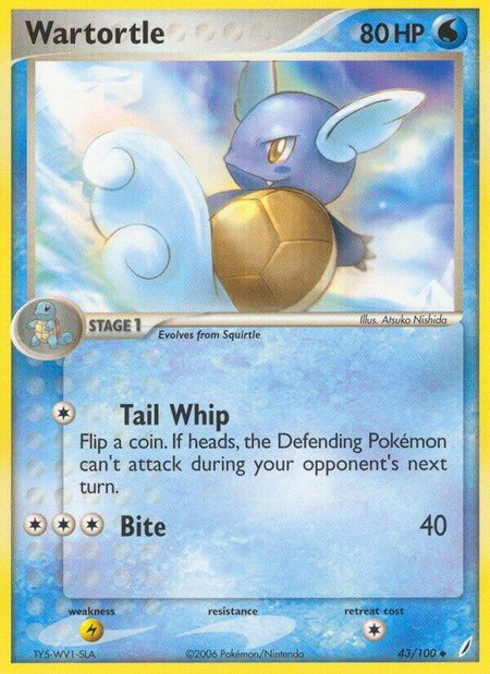 Wartortle - 043/100 trading card from Crystal Guardians Wartortle - 043/100 - Crystal Guardians Pokémon trading card