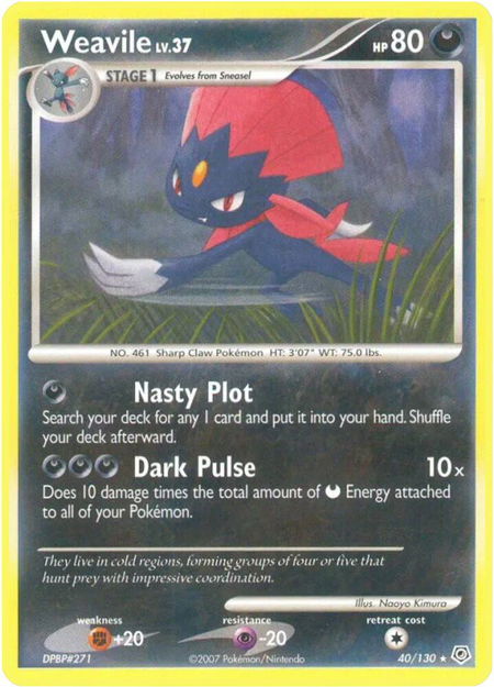 Weavile - Diamond and Pearl Pokémon trading card