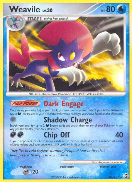 Weavile - Secret Wonders Pokémon trading card
