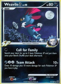 Weavile G - Platinum (PL) #17/127 - Holo Rare Pokémon Trading Card