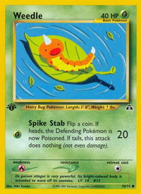 Weedle - Neo Discovery (N2) #70/75 - Common Pokémon Trading Card