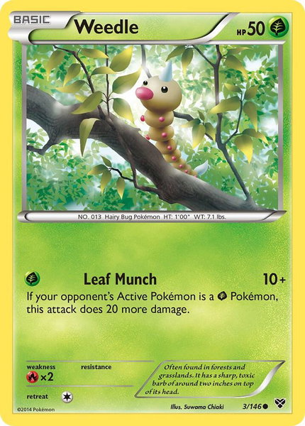Weedle - XY Base Set Pokémon trading card