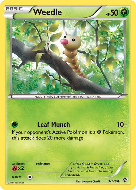 Weedle - XY Base Set Pokémon trading card