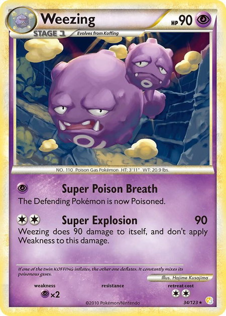 Weezing - HeartGold SoulSilver Pokémon trading card