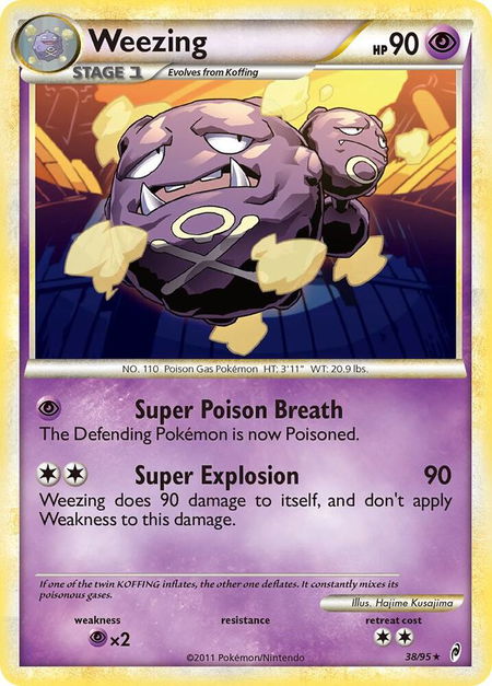 Weezing trading card from Call of Legends Weezing - Call of Legends Pokémon trading card
