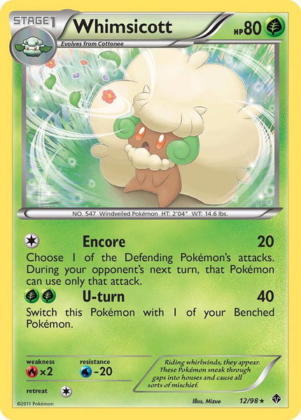 Whimsicott (12) - Emerging Powers Pokémon trading card
