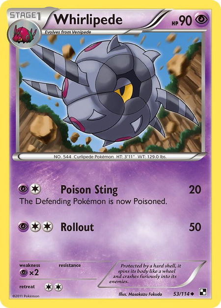 Whirlipede - Black and White Pokémon trading card